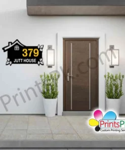 Alternative view of Hut Shaped Name Plate, Customized House Name and Number Plate