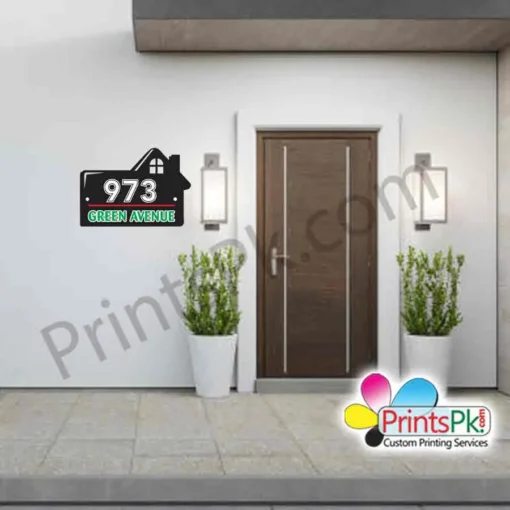 Hut Shaped Name Plate, Customized Home Name and Number Plate