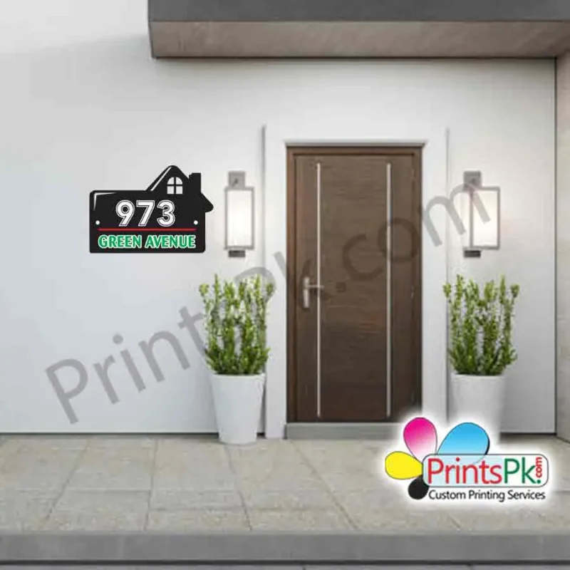 Hut Shaped Name Plate, Customized Home Name and Number Plate - Image 2