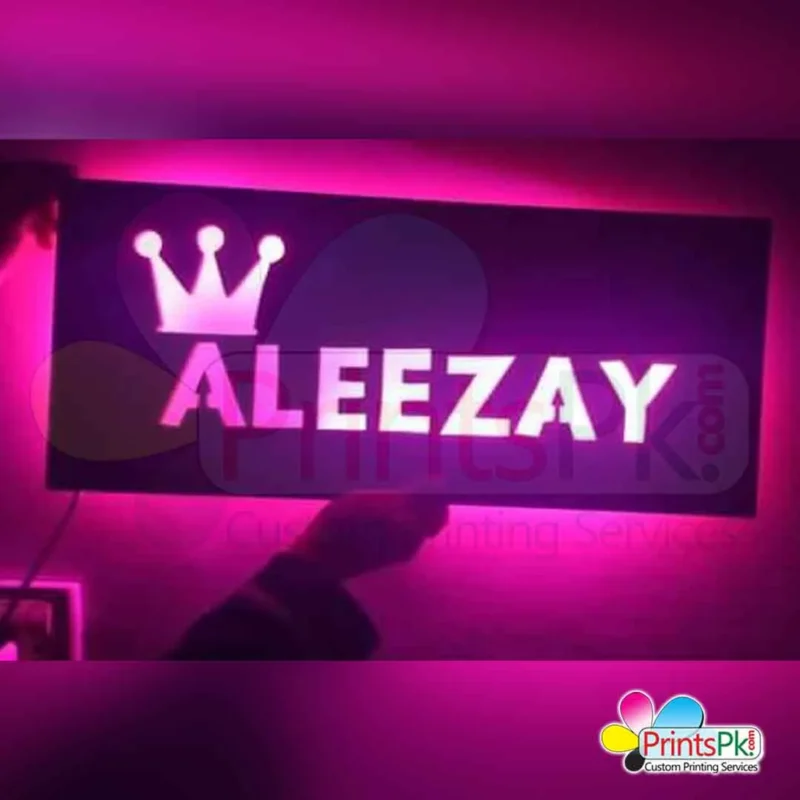 Name Frame with LED Light for Wall