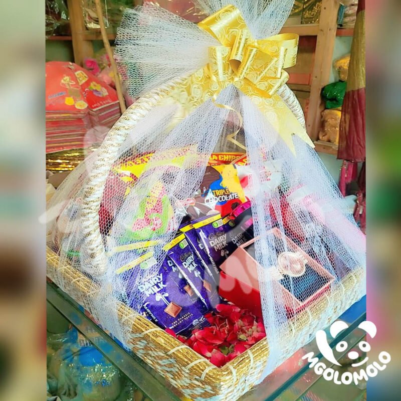 Customized Basket Gift  Happiness &  Good Wishes