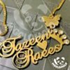 Crown and Heart Unique Designed Locket with Double Name ,