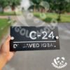 Black And Silver Acrylic House Name Plate.